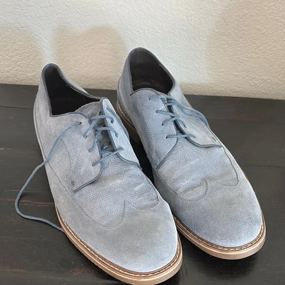 Saks Fifth Avenue Blue Suede Oxfords Saks Fifth Avenue Suede Oxfords for Men | Mercari main image 3